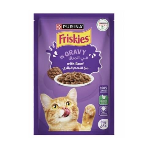 فريسكيز بورينا اللحم البقري مع المرق 85g