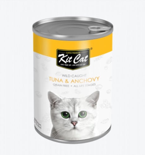 Kit cat كت كات معلب قطط بنكهة التونا وسمك الانشوجة...