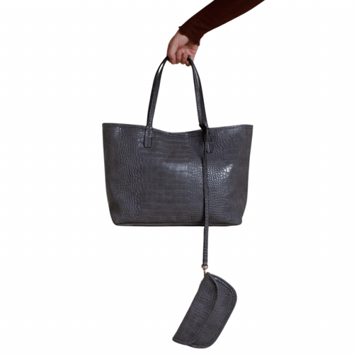 Crocodile tote bag - grey