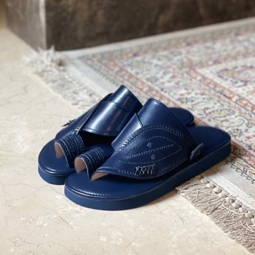 حذاء شرقي مطرز كحلي (T10)