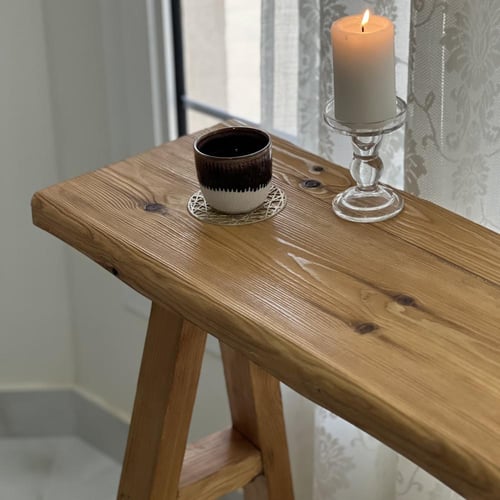 ركن طاولة كفي ريفي خشب معتق طبيعي