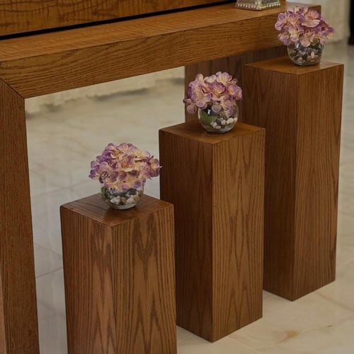 طاولة مدخل استقبال دبل من خشب قشر السنديان الطبيعي