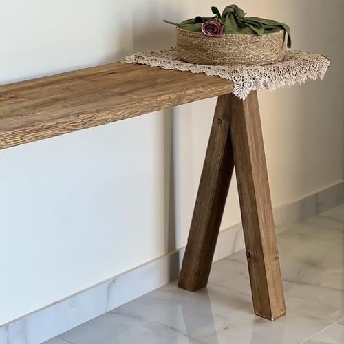 طاولة مدخل من الخشب الطبيعي بتعتيق فريد