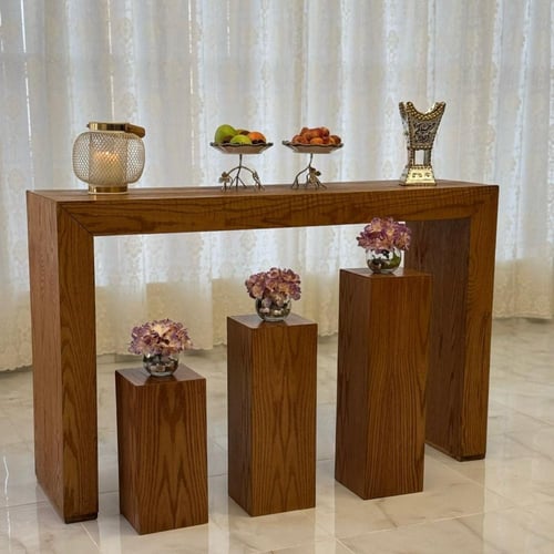 طاولة مدخل إستقبال من خشب قشر السنديان الطبيعي