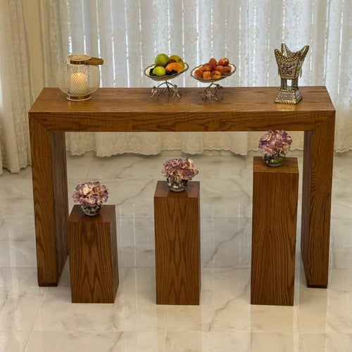 طاولة مدخل إستقبال من خشب قشر السنديان الطبيعي