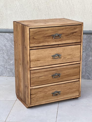 مجموعة تسريحة من الخشب الطبيعي معتق ومجهز بشكل ريف...