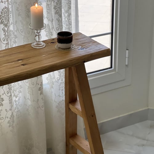 ركن طاولة كفي ريفي خشب معتق طبيعي