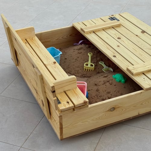 صندوق الرمل لألعاب الاطفال من الخشب الطبيعي