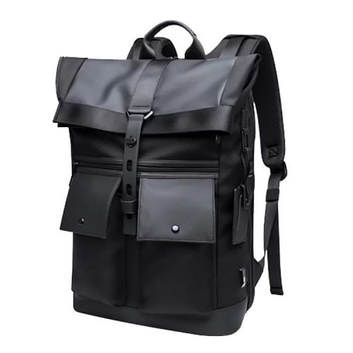 شنطة ظهر جلد متعدد الجيوب للسفر