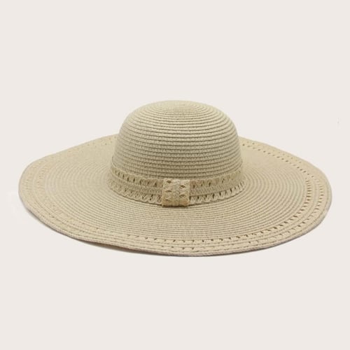 قبعة شاطئ / زينة شريط قماشي