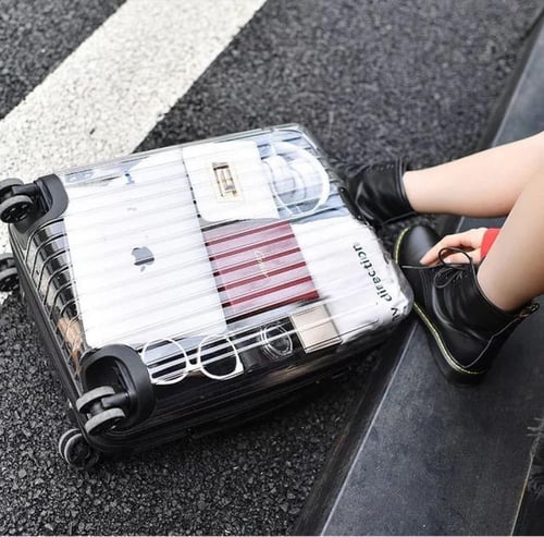 حقيبة سفر شفافه ذات عجلات