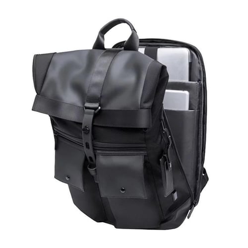 شنطة ظهر جلد متعدد الجيوب للسفر