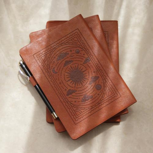 دفتر بغلاف جلدي ( بني ) - قرطاسية روان