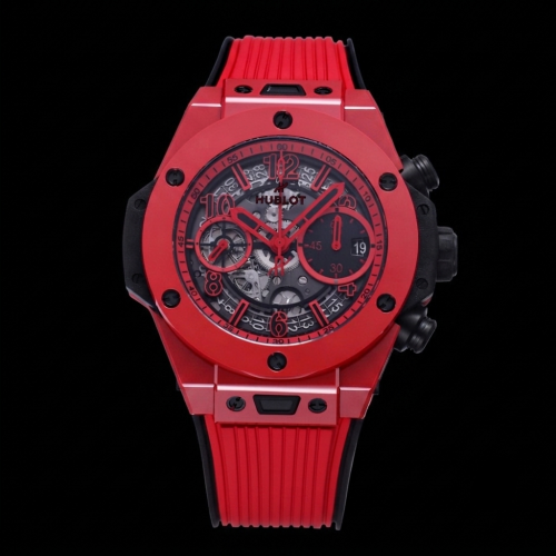 Hublot Big Bang Unico Ceramic Red Men's 42mm Ceramic Skeleton Dial Red Rubber Strap with Package ⌚️