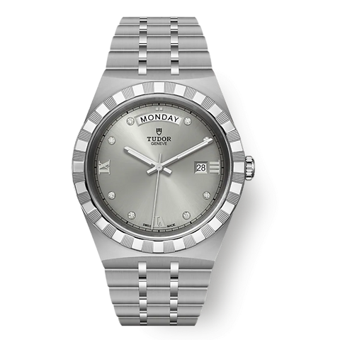 Tudor Royale Day-Date 41mm Silver Dial Full Diamond Silver