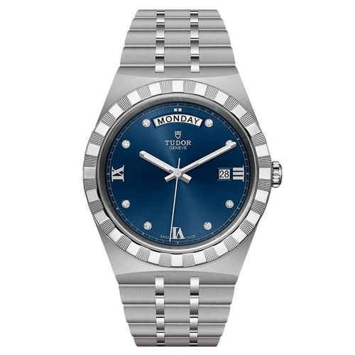 Tudor Royale Day-Date 41mm Blue Dial Full Silver Diamond