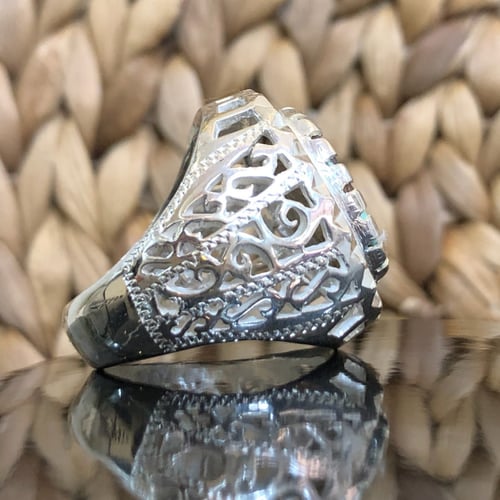 خاتم الفضة مع حجر فيروز نشابوري إيراني صياغة حجازي...