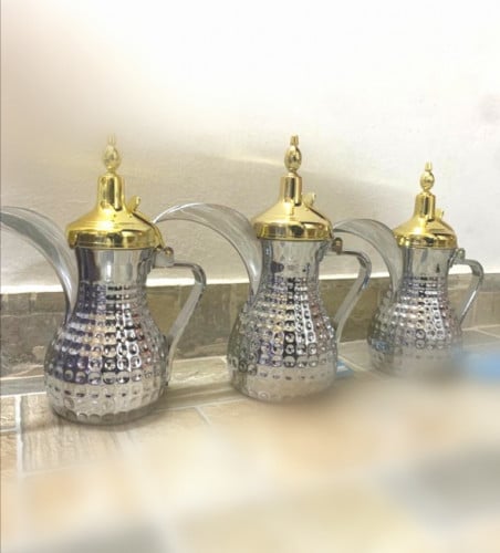 دلة قهوة رسلان استانليس ستيل نقش حب الرمان