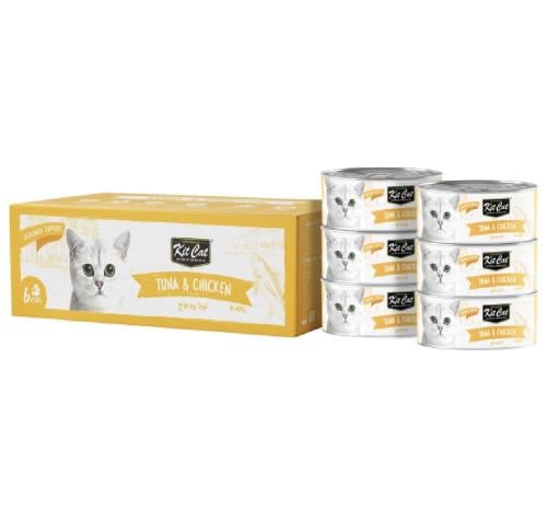 كت كات علب متعددة تونا منزوع العظم مع دجاج 50X6جرا...