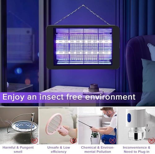 صاعق بعوض كهربائي بمصباح LED بقوة 20 واط لقتل الحش...