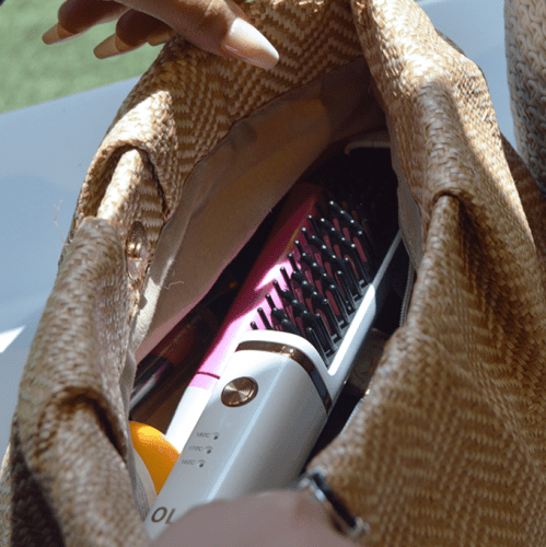 فرشاة فرد الشعر قابلة للشحن من اولا هير- ابيض &روز...