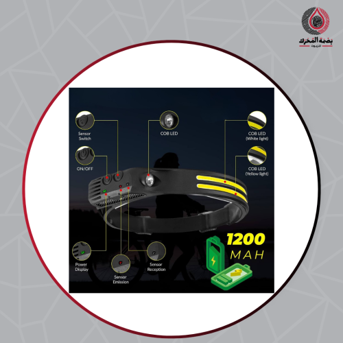 كشاف رأسي LED قابل للشحن – LED Headlamp Rechargeab...