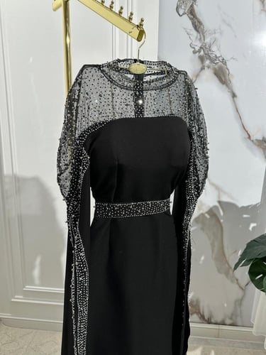 فستان نسائي سهره خامة باربي مع تل مع فصوص