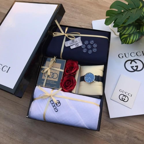 طقم وبوكس رجالي قماش ماركة ديور مع توابع الماركة