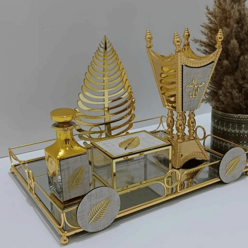 طقم مباخر ملكي رخام مضغوط اكريلك بالاسم