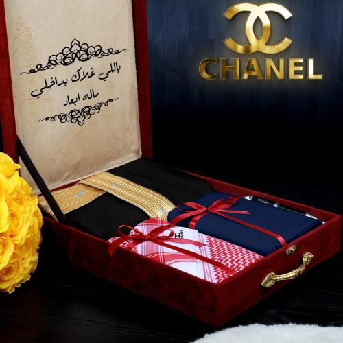 طقم وبوكس رجالي قماش ماركة ديور مع توابع الماركة