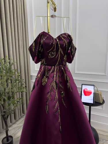 فستان سهرة قماش ميكادو