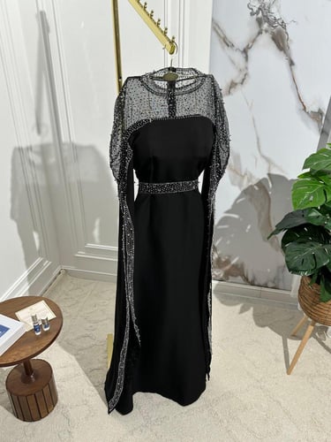 فستان نسائي سهره خامة باربي مع تل مع فصوص