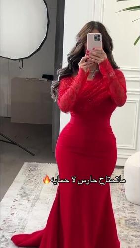 فستان نسائي سهره قماش باربي مع ترتر