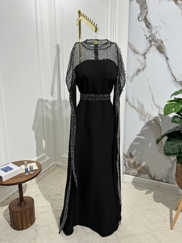 فستان نسائي سهره خامة باربي مع تل مع فصوص