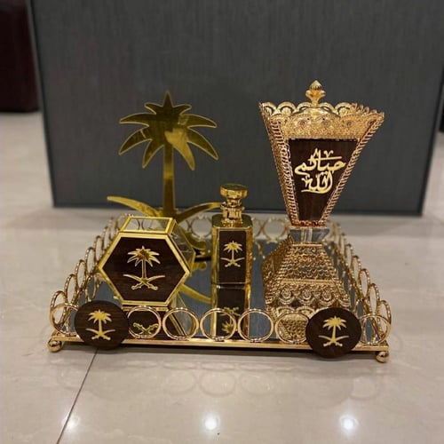 طقم مباخر ملكي رخام مضغوط اكريلك بالاسم