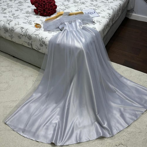 فساتين حوامل للعيد قماش تل مع تفته