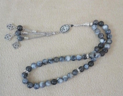 سبح احجار كريمة سبحة ملكية فضة إيطالي خالص عيار 92...