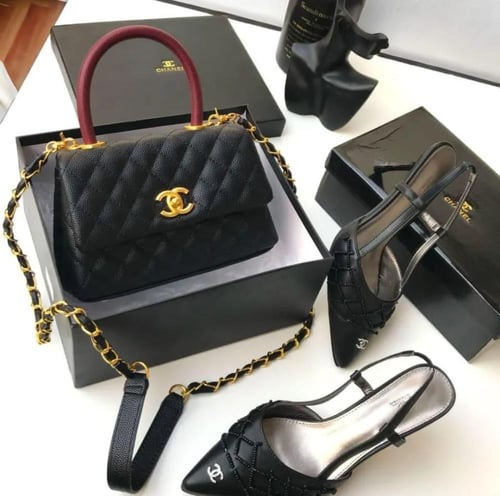 كعب وشنطه شانل كعب وشنط CHANEL مع توابع الماركة