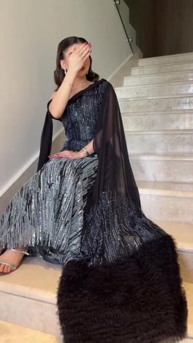 فستان نسائي قماش شك خرز الأصلي