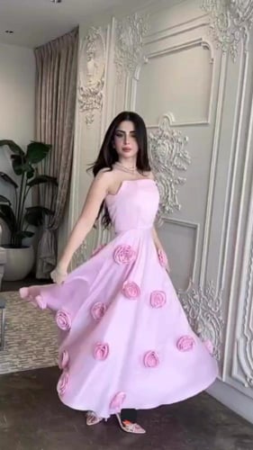 فستان نسائي سهره خامة باربي مع كريب