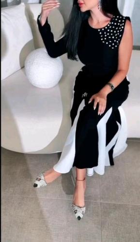 فستان نسائي سهره قماش كريب استرتش