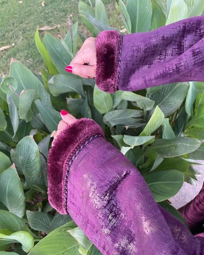 فروة شاموة من الداخل فرو نسائي مع كلفة سدو