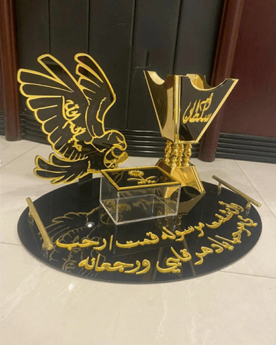 طقم مباخر ملكي رخام مضغوط اكريلك بالاسم