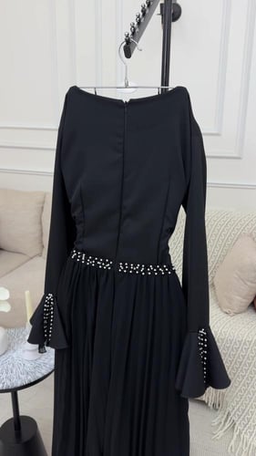 فستان سهرة قماش جورجيت مع باربي بوليسة
