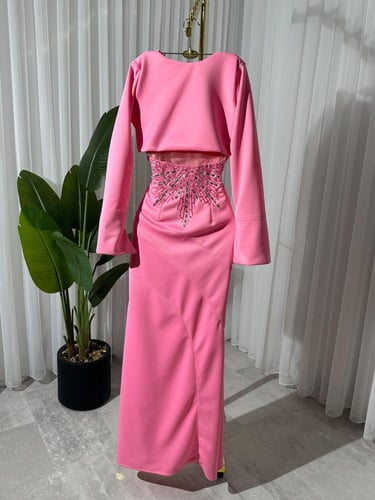 فستان نسائي سهره قماش مخمل كوري