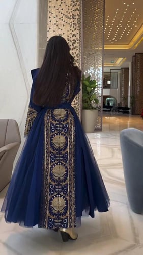 جلابية نسائية قماش باربي تطريز كمبيوتر