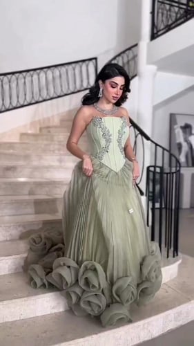 فستان نسائي سهره قماش اورجنزا مع باربي