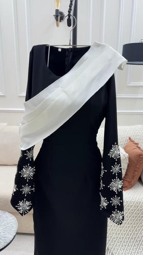 فستان سهرة قماش باربي مع تفته سيلا