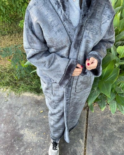 فروة شاموة من الداخل فرو نسائي مع كلفة سدو