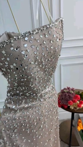 فستان سهرة قماش تفته استرتش